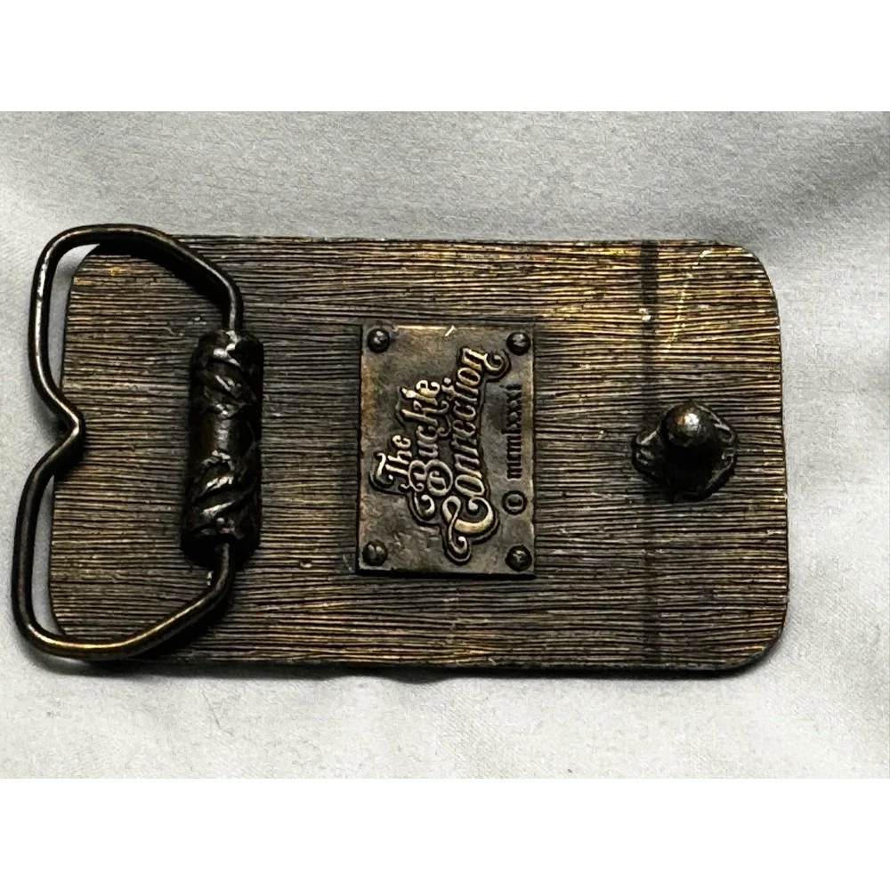 Vintage 1981 The Buckle Connection P-51 Mustang Airplane Belt Buckle‎ Brass Tone